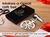 Gourmet Easy Pizza Cutter, Stainless Steel Ultra Sharp Pastry Cutter, No-Wobble, Easy to Clean V1376-PIZCUT