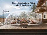 Garden Dome Tent, 3.6 x 2.2 m Outdoor Clear Bubble Tent for 4-7 Person, Weatherproof Geodesic Dome V952-TMXKZP12YCPV91GAO001V0