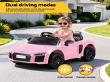 Ride On Car Licensed Audi R8 12V Electric Car for Kids Battery Pink RCAR-R8-S-PK