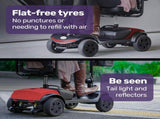 EQUIPMED Electric Mobility Scooter Portable Folding for Elderly Older Adult, SmartRider Black & Red V219-EQMOHC06A