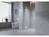 100cm Wall to Wall Frameless Shower Screen Chrome Wall Channel and Floor Channel with SS Hinges V63-939081