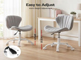 Artiss Ergonomic Office Chair Armless Height Adjustable Computer Desk Chair Fabric Light Grey OCHAIR-M-2589-LG