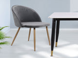 Levede 2x Dining Chairs Seat French Grey CH1037-2-GY