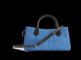 Color-contrast leather shoulder bag 3D woven pattern small tote, one bag for commuting and V1102-HEBB-001
