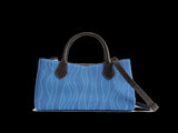 Color-contrast leather shoulder bag 3D woven pattern small tote, one bag for commuting and V1102-HEBB-001