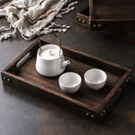 SOGA Medium Walnut Rectangle Wooden Tray Breakfast Dinner Serving Board Tea Set Holder Kitchen Home WODE562