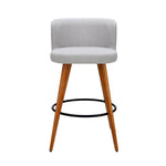 Artiss 4x Bar Stools Linen Padded Wooden Grey BA-TW-8126-LI-GYX4