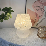 Vintage Speckled All Glass Mushroom Table Lamp - Bedside Soft Ambient Night Light, AU Plug with 3 V888-ELOSUNG55166-14