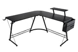 L Shaped Computer Desk Round Corner Gaming Desk PC Laptop Workstation Reversible Wood Table With V985-ROUNDCORNERGAMINGDESK