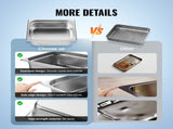 8 Pack Hotel Pans, 1/2 Size Anti-Jam Steam Pan with Lid, 0.8mm Thick Stainless Steel Steam Table V952-12BCCPBXG8JTGXJ0JV0