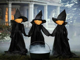 3 Pack Light Up Halloween Witches Decorations Holding Hands with Glowing Faces and Stakes for Yard V1237-ZY00B0CVTHWV57