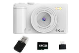 4K Digital Camera Flip Screen Autofocus for Vlogging and Photography Beginners - White V1263-JX-6749-2