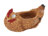 Flower Pot Hen Shape Resin Succulent Pot with Auto Light Sensing Solar Light for Outdoor Garden V1294-YM0901-3111250030411