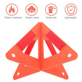 Roadside Car Warning Tool Durable Red Plastic Reflective Sign 4Sets V1366-AZ2-W-13588