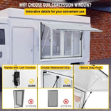 Concession Window, 91.4 x 91.4 cm Aluminum Alloy Food Truck Service Window with 4 Horizontal Sliding V952-SCFWCKYCB3636D0ENV0