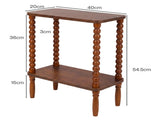 Levede Side Table Slim Storage Shelf for Bedside End Table Hallway Brown NI1098-BR-AU