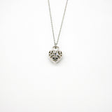 Gift Box - Heart Lock White Gold Aroma Necklace Purify Oil Blend V760-GBAJ - 36