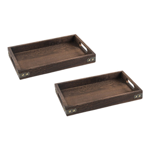 SOGA 2X Large Walnut Rectangle Wooden Tray Breakfast Dinner Serving Board Tea Set Holder Kitchen WODE563X2