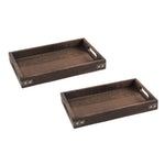 SOGA 2X Medium Walnut Rectangle Wooden Tray Breakfast Dinner Serving Board Tea Set Holder Kitchen WODE562X2