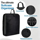 5-Piece Black Compression Packing Cube Set, Water-Resistant Luggage Organizers for Suitcases and V1188-MS-731-002