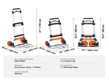 Folding Hand Truck, 140 kg Load Capacity, Aluminum Portable Cart, Convertible Hand Truck and Dolly V952-KZDSTHC500B01UEHNV0