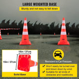 VEVOR Safety Cones, 6" x 36" Cones, PVC Orange Construction Cones, Reflective Collars V952-AQZYCQHBJ3636KKUBV0
