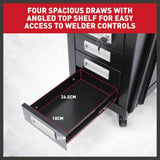 New 4-Drawer Welding Trolley Cart Welder Cabinet MIG TIG ARC Plasma Cutter Bench V465-SDY-97343