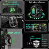 Beige Rugged Smart Fitness Watch - Waterproof, Multi-Sport Modes, and Health Tracking V888-ELOSUNG16132