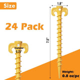 24 Pack Tent Stakes,Stakes for Inflatables,7.5 inch Heavy Duty Spiral Design Outdoor Tent V1192-AZ-W-31172