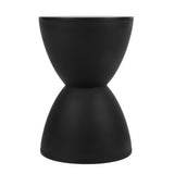 Modern Hourglass Shaped Stool Round End Table Stool for Shoe Changing Home Use 43x30cm Black V1294-YM0901-3116240003612