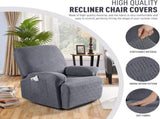 Recliner Covers, Stretch Reclining Chair Covers, Recliner Sofa Slipcovers Stripe Jacquard Recliner V1258-DP02-C-1273