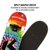 Kryptonics 31-inch Star Series Complete Skateboard Rainbow Dot BS-171337-RD