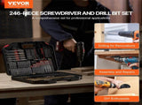 Drill Bit Set, 246 Pieces Drill and Driver Bit Set, Screwdriver Bit Set Suitable for Wood Metal V952-CJZHQZTZ246PK9I75V0