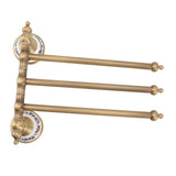 Swivel Towel Bar Antique Brass Towel Rack Rotated Towel Hanger Holder for Bathroom Three Rods V1294-YM0706-3112230060412