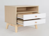 2X Bedside Table Side Storage Cabinet Nightstand Bedroom 2 Drawer ANYA OAK V274-FT-BEDT-2DD11-WD2