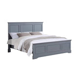 King Bed Frame in Solid Wood with Slats Support in Grey colour V43-BED-SPNC-K