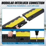 VEVOR 5 PCs Cable Protector Ramp, 2 Channel, 10000 kg/axle Capacity Heavy Duty TPU Wire Cover Ramp V952-SK52WH1211TPU2ZI9V0