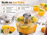 5-Star Chef 16L Dual Tank Juice Dispenser Drink Beverage Server Ice Tubes JD-8L-X2-SS