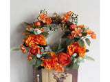 Hanging Wreath Exquisite Anti-deform Plastic Imitation Peony Flower Garland Pendant for Wedding-Dark V1263-JX-1026