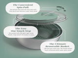 Stainless Steel Salad Spinner 5 Qt. Lettuce Washer And Vegetable Spinner Dryer for Easy Salad Prep V1258-DP02-C-676