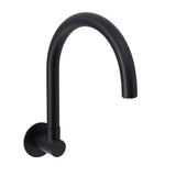 Matt Black Round Gooseneck Arm Faucet Outlet Wall Mounted Bath Tub Filler Spout V1233-SP913BL