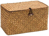 Handwoven Rattan Storage Box with Lid and Removable Dividers, 26 x 16 x 10 cm V1188-MS-731-123