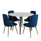 Oceans Velvet Dining Set V264-DNT-405-WHE-DNC-414V-BLU-4