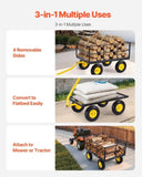 1400 Lbs Steel Garden Cart, Heavy Duty Pullable Garden Yard Cart, 2 in 1 Outdoor Metal Utility V952-ZXHYTCHH1400QIBNMV0