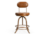 INDUSTRIAL WIND UP BAR CHAIR WITH LEATHER V742-M12831