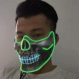 LED Glow Half Face Skull Model Mask for Halloween Costume Party Prop Show V1294-YM0727-JY07245