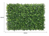 Luxury Flowering Artificial Buxus Hedge Panel UV Resistant Sample V637-DP119067