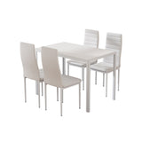 Artiss Dining Chairs and Table Dining Set 4 Chair Set Of 5 White DINING-B-M-T105-WH-AB