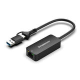 Simplecom NU405C SuperSpeed USB-C and USB-A to 2.5G Ethernet Network Adapter 2.5Gbps LAN V28-SIMNU405C