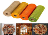 Clearance 4 Rolls Poly Burlap Deco Mesh 10 Inch Wide Decorative Ribbon Wrapping Home Door Wreath V1189-LWWAL-20260325-00346